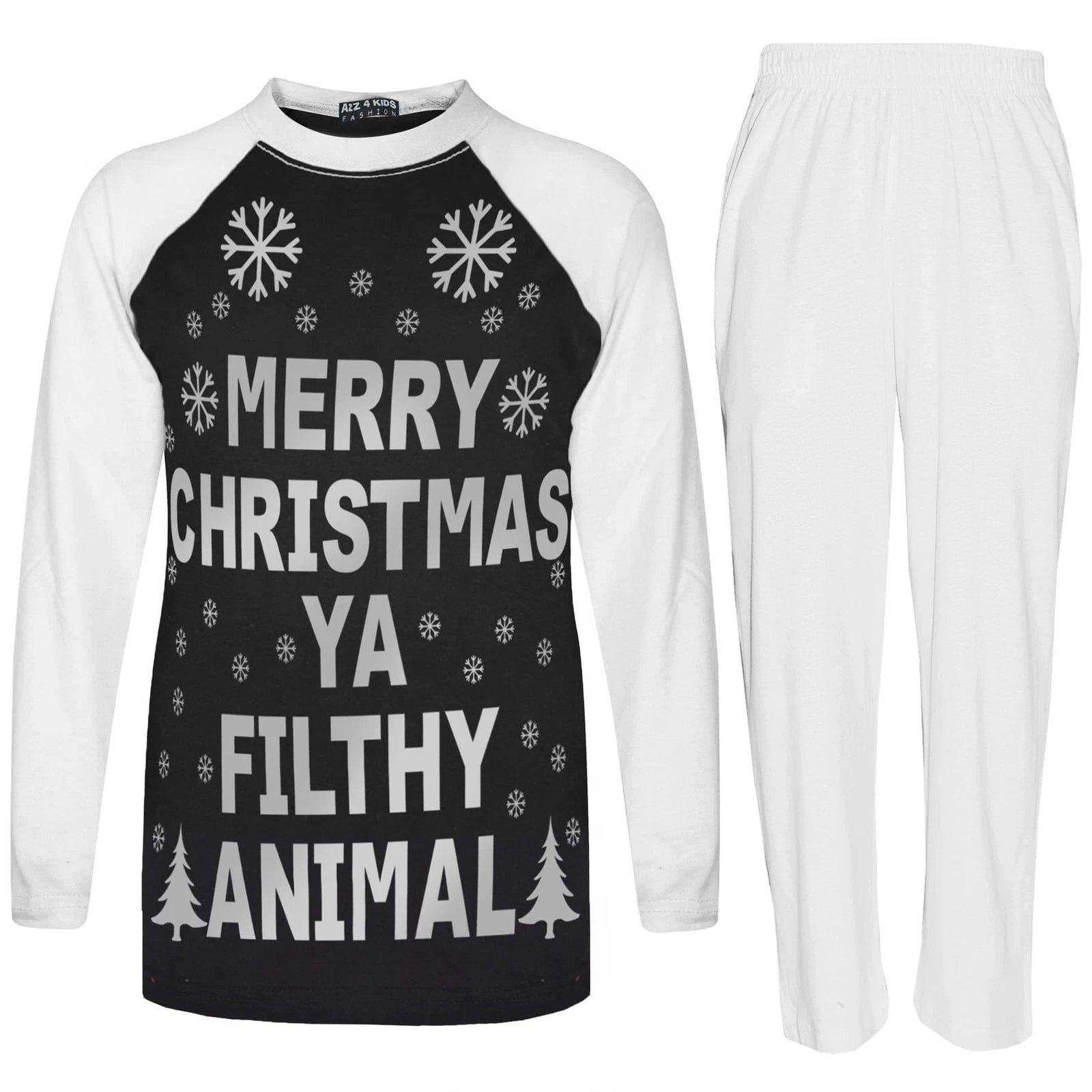 Kids Girls Boys PJ'S YA FILTHY Print Christmas Pyjamas Set 2-13