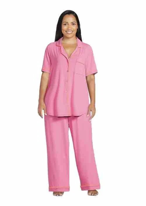 Joyspun Womens Notch Collar & Capri pants Sleep Set, Size S - 3XL