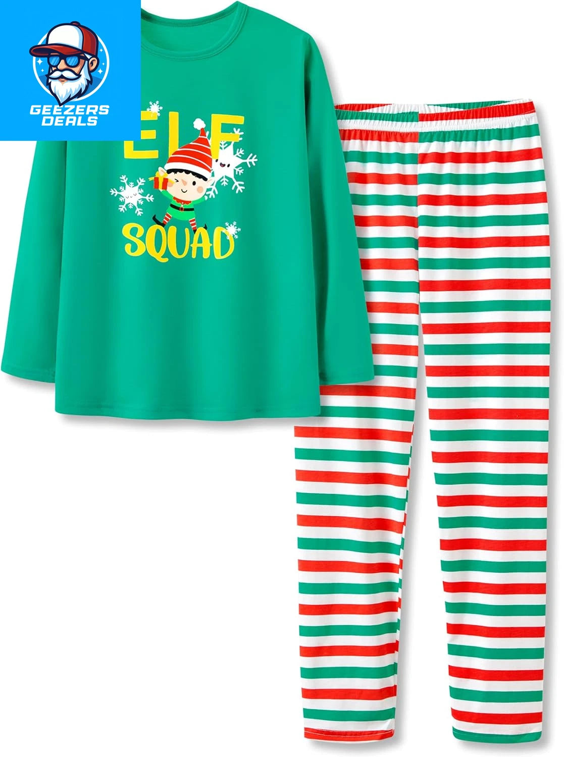 Pajamas for Girls Size 6-16 Pants & Long Sleeve Jammies Glitter Heart & Stripe T