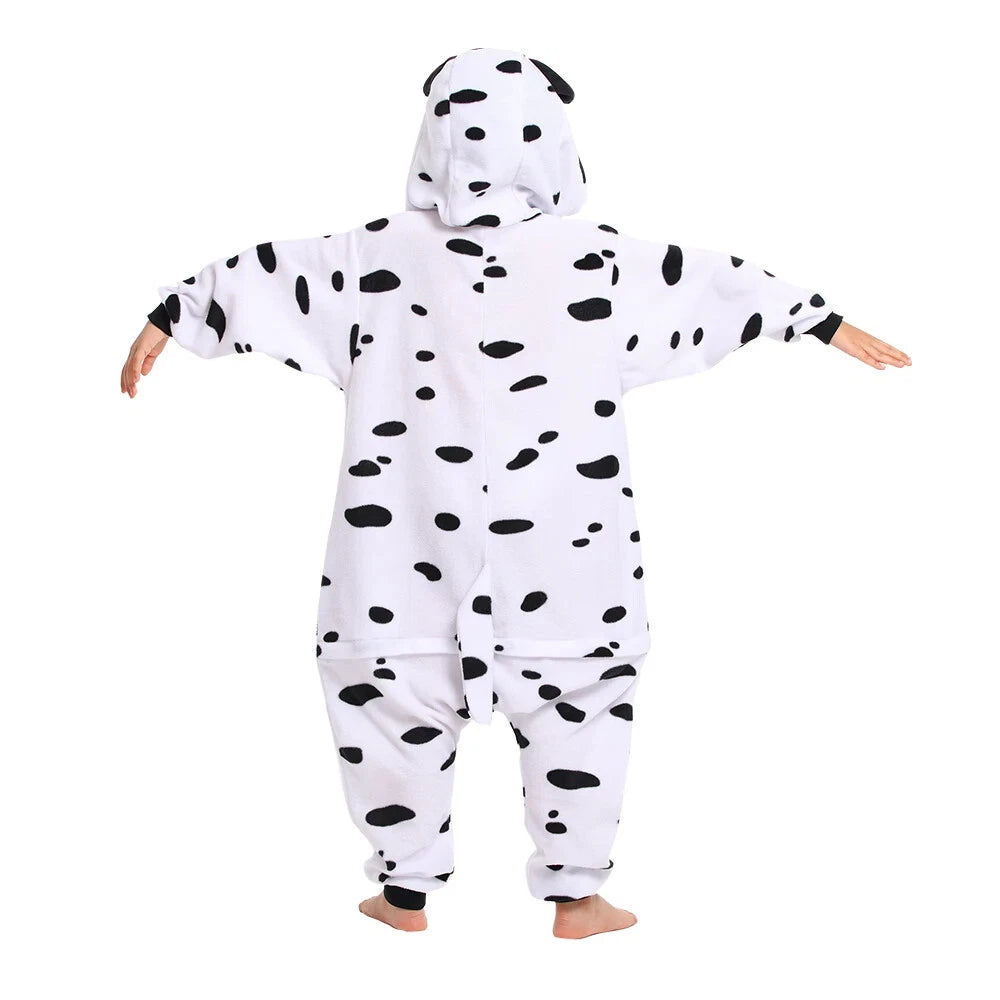 Kids Dalmatian Costumes One-piece Pyjamas Christmas Dog Cosplay Pajama Homewear
