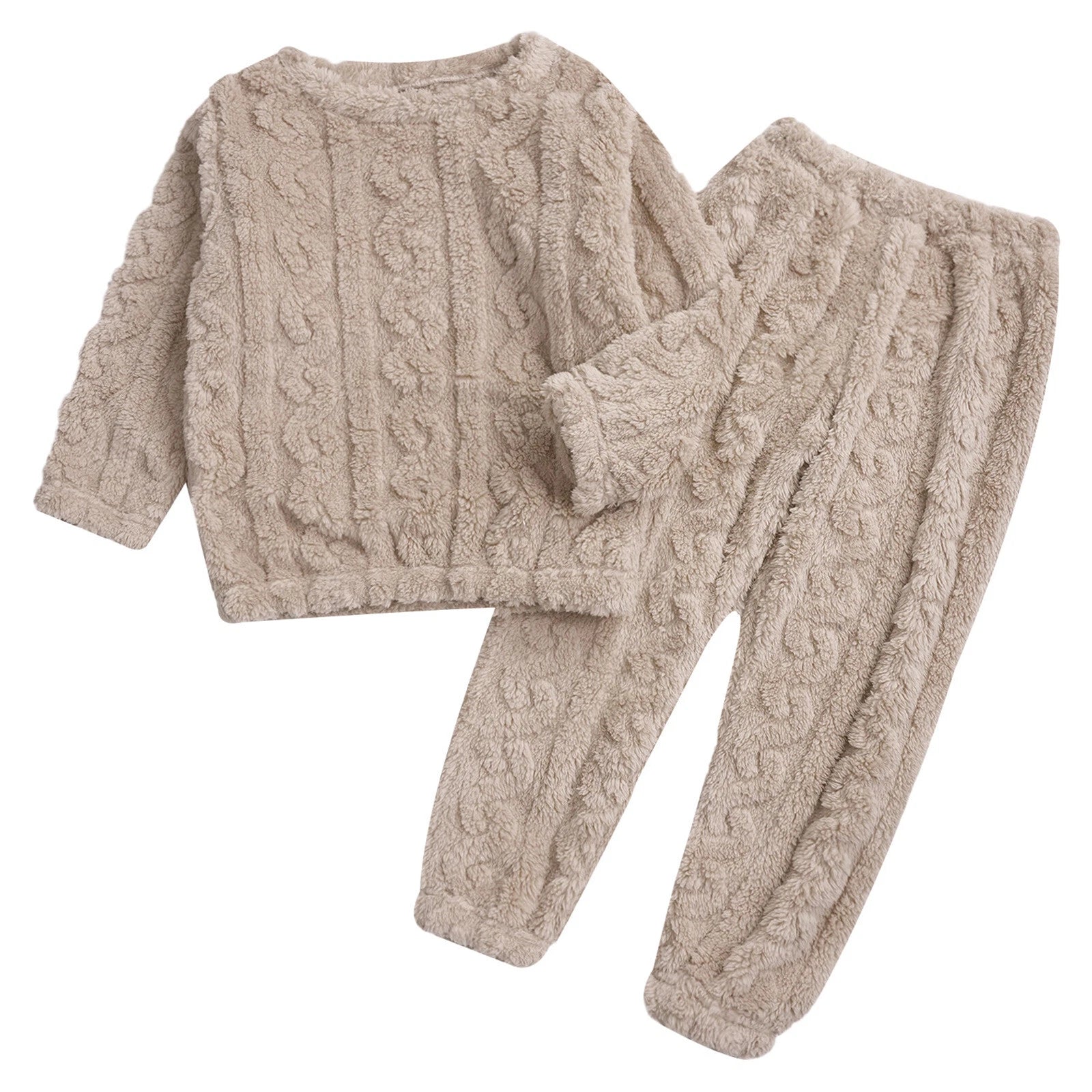 Kids Girls Set Boys Pajamas With Pants Outfits Indoor Winter Thermal Loungewear