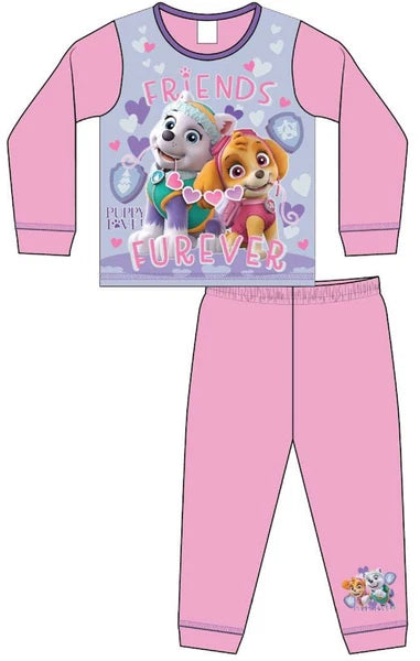 Girls PAW PATROL Pyjamas /Pink SKYE & EVEREST PJs Sizes 18 Months-5 Years