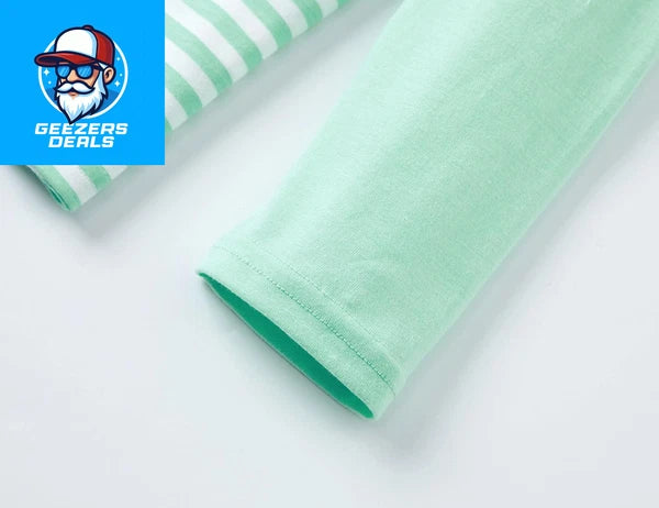 Pajamas for Girls Size 6-16 Pants & Long Sleeve Jammies Glitter Heart & Stripe T