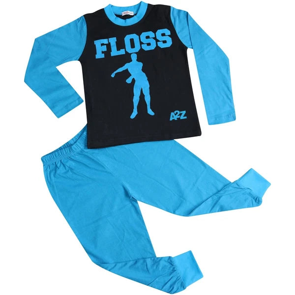 Boys Girls Pyjamas Blue Trendy Floss A2Z Print Christmas Loungewear Outfits