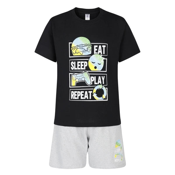 Boys Gamer Short Pyjama Set Kids Gaming Theme PJ Sets Nightwear 9 to 16 Years
