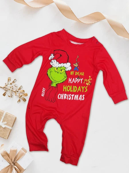 Christmas Family Matching Pyjamas Adult Kids Baby Grinch Nightwear Sleepwear Hot