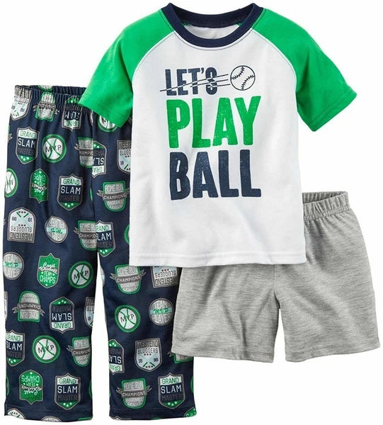 Carter's Infant Boys 12 Months  3 Piece Pajama Set NWT Baseball or Fire Rescue
