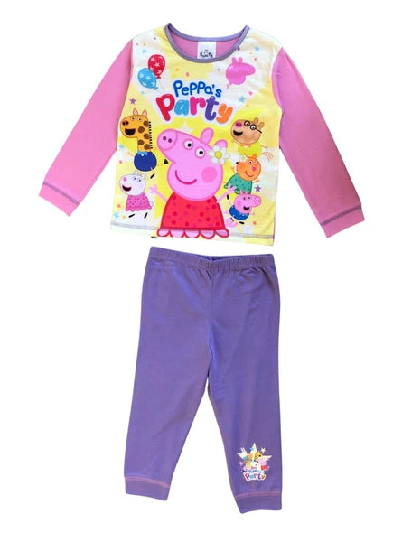 Girls Peppa Pig Toddler / Younger Pyjama Set Pink Size 18m- 5 Years Long Sleeved