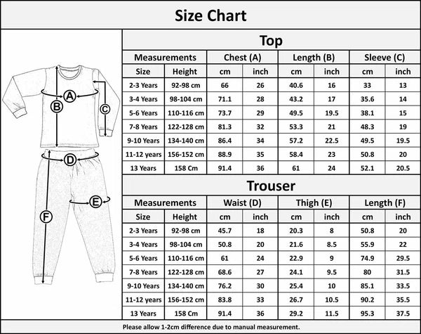 Kids Girls Ballerina Baby Pink Print Children PJs 2 Piece Cotton Set 2-13 Years