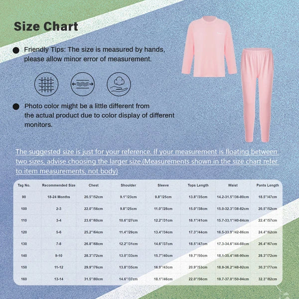 Kids Boys Girls Tees Elastic Top Pajamas Sleepwear Letter Print Set Thermal