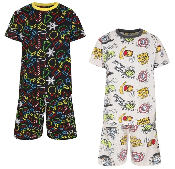 Boys Short Pyjamas Character Christmas PJ Sets Nightwear 9 10 11 12 13 14 15 16Y