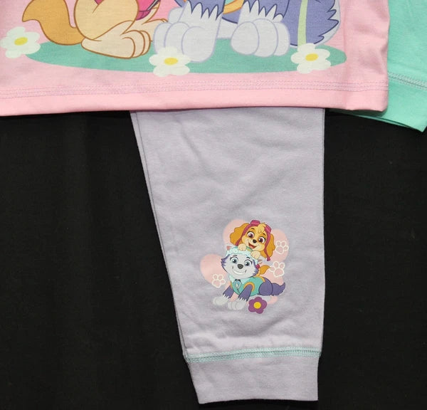 Girls PAW PATROL Pyjamas /Pink SKYE & EVEREST PJs Sizes 18 Months-5 Years