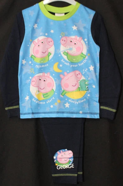 GEORGE PIG Boy's Pyjamas /PEPPA PIG Long-Sleeved PJs Sizes 18 months-5 years