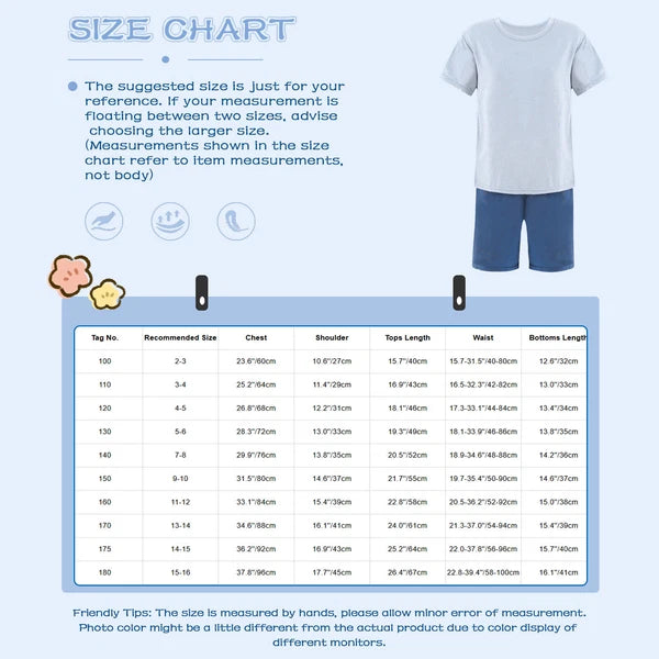 Kids Boys Girls Underwear T-shirt Pajama Set With Pants Nightwear Winter Tops