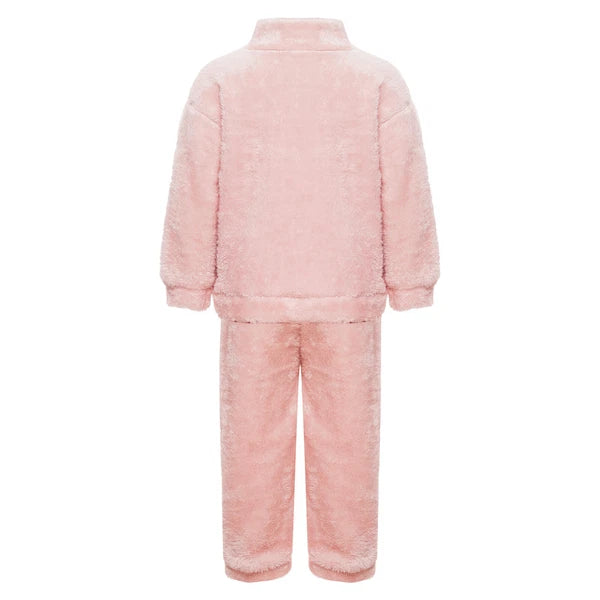 Girl Boy Sleepwear Zipper Pajamas Set Elastic Loungewear Outerwear Nightwear
