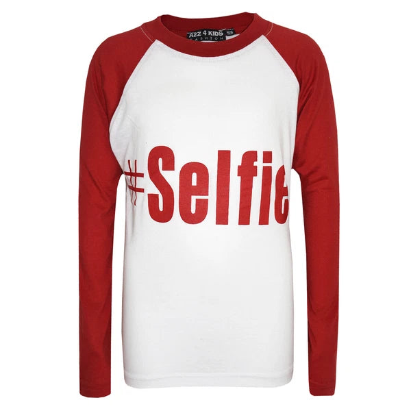 Kids Boys Girls PJ's " #SELFIE " Printed Stylish Pyjamas New Age 5-13 Years