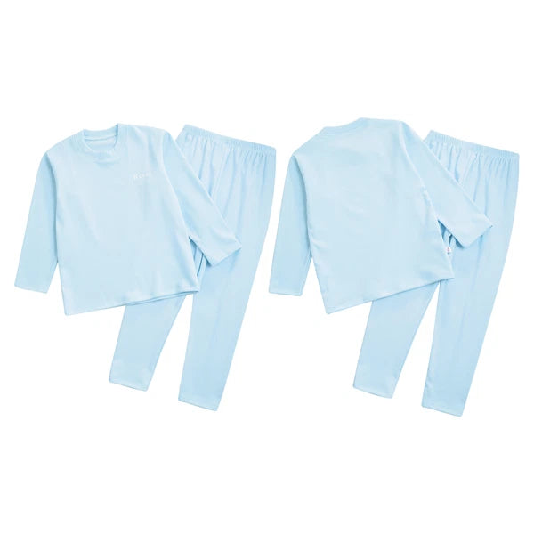 Kids Boys Girls Tees Elastic Top Pajamas Sleepwear Letter Print Set Thermal
