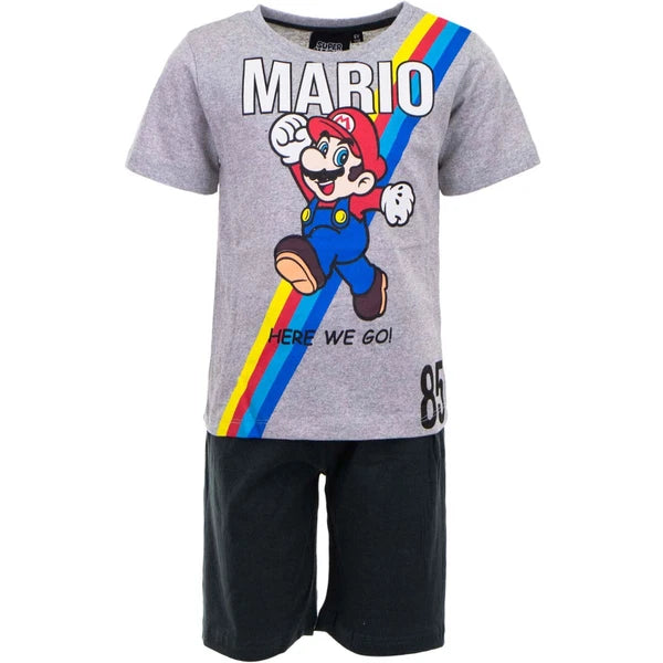 Boys Kids Children Super Mario Short Sleeve Pyjamas T-Shirt Shorts Age 2-8 Years