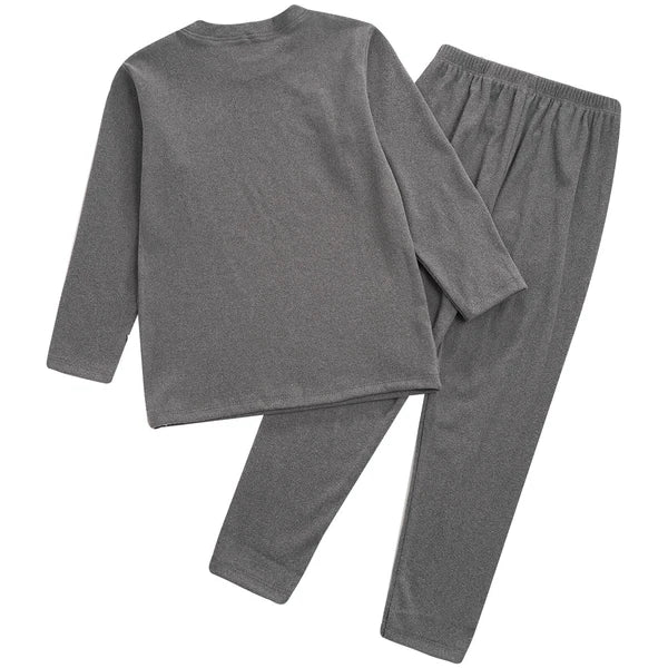 Kids Boys Girls Tees Elastic Top Pajamas Sleepwear Letter Print Set Thermal