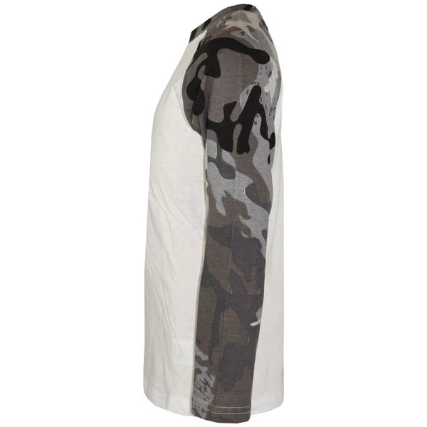 Kids Boys Girls Pyjamas Camouflage Contrast Charcoal Sleeves Nightwear 2-13Y