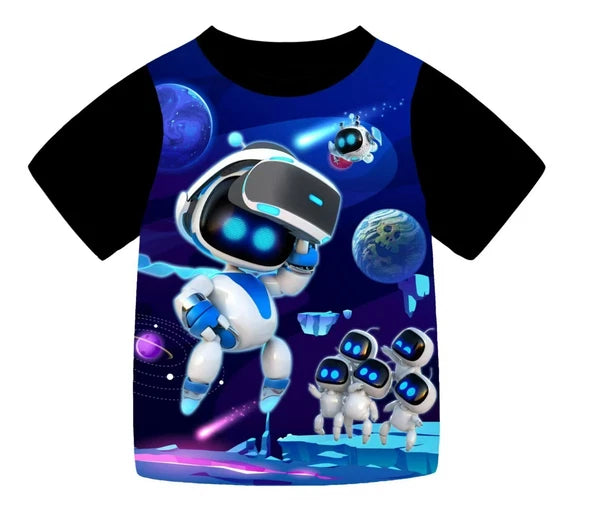 4-10-year-old Astro bot boys' sleepwear set with short sleeved Tshirt and shorts