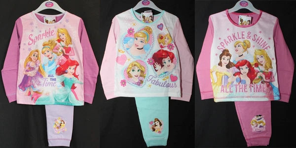 Girl's DISNEY PRINCESS Pyjamas / PJs in a Choice of 3 Styles - 18 months-5 years