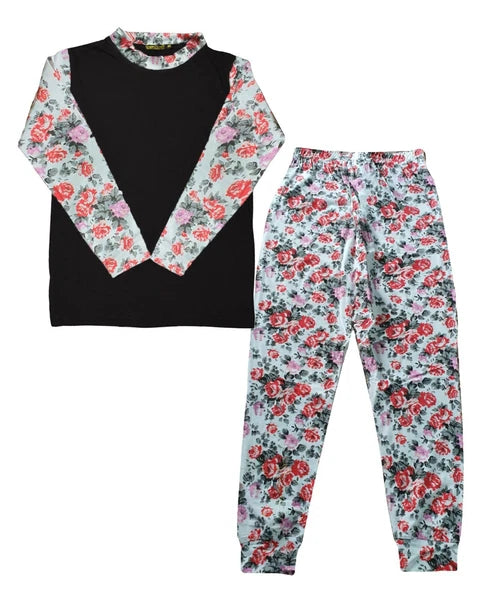 Kids Girls Boys PJs Plain Colour NIGHTWEAR Night Pyjamas Set Sleeping Suit 5-13