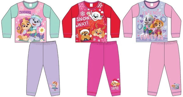 Girls PAW PATROL Pyjamas /Pink SKYE & EVEREST PJs Sizes 18 Months-5 Years