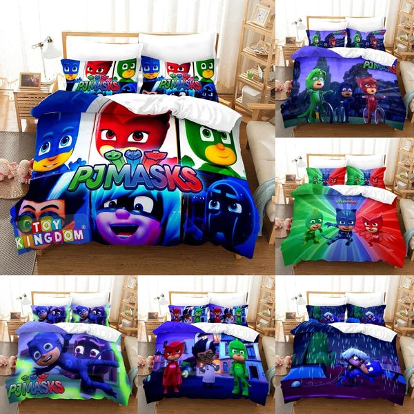 Kids PJ Masks 3D Quilt/Duvet/Doona Cover Bedding Sets + Pillowcases - Single