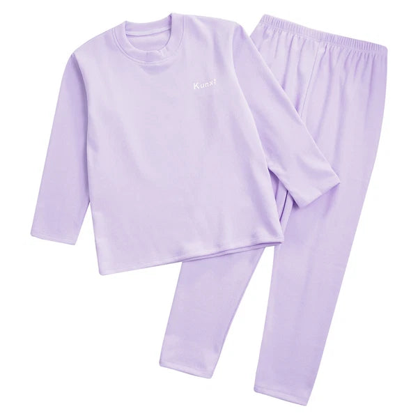 Kids Boys Girls Tees Elastic Top Pajamas Sleepwear Letter Print Set Thermal