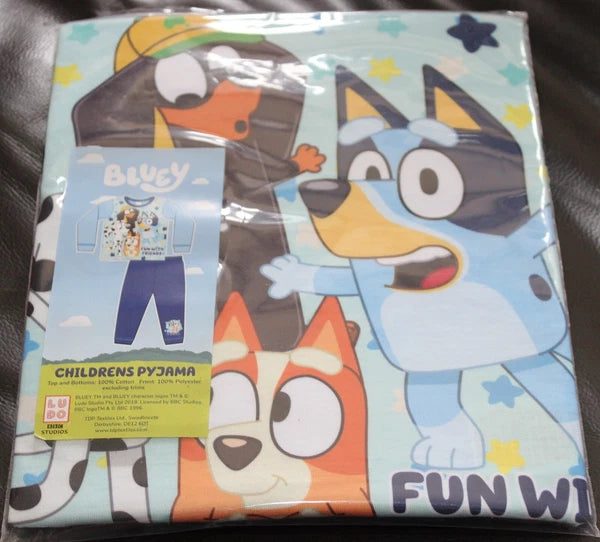BLUEY Boy's Pyjamas /BLUEY & BINGO Long-Sleeved PJs Sizes 18 months-5 years