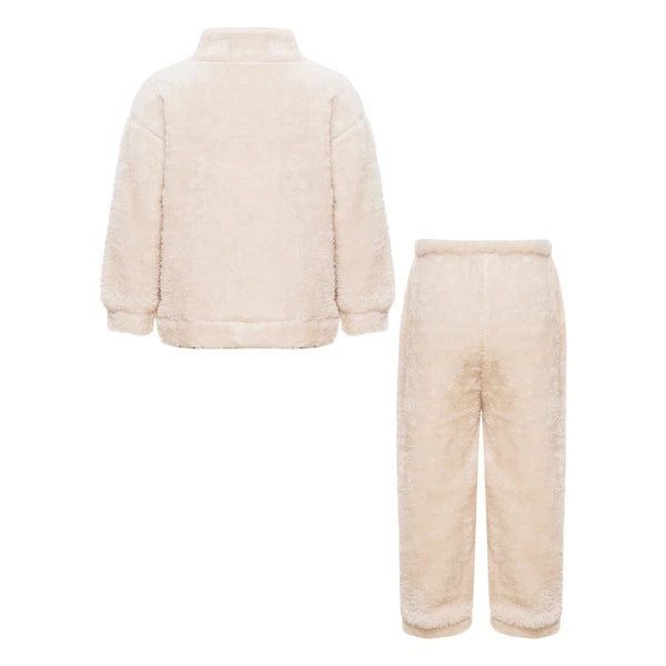 Girl Boy Sleepwear Zipper Pajamas Set Elastic Loungewear Outerwear Nightwear