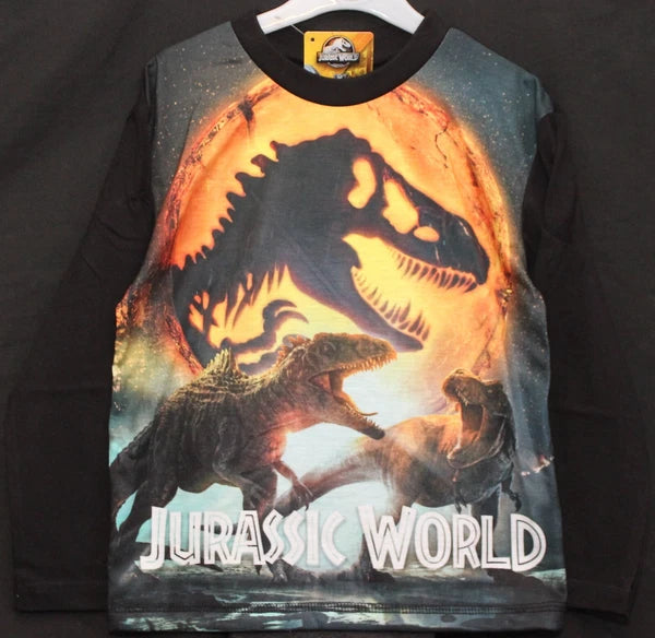 JURASSIC WORLD Boy's Pyjamas / Long-Sleeved DINOSAUR PJs - Sizes 4-10 Years