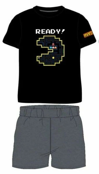 Boys PAC-MAN Gaming Short Sleeve Pyjamas pjs set, Official 7-12 yrs