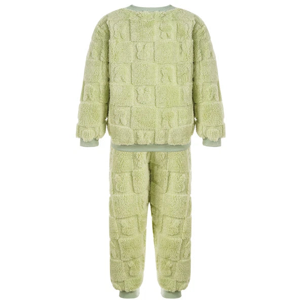 Kids Girls Pajamas Set Long Sleeve Tops Outfits Flannel Loungewear Casual Fall