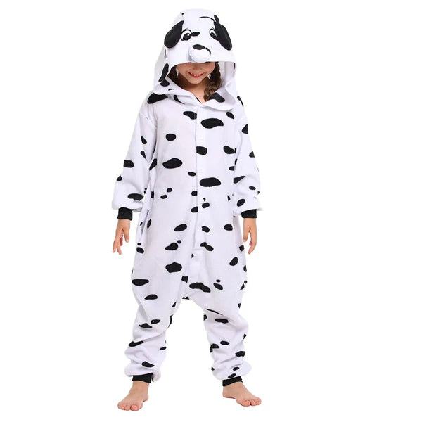 Kids Dalmatian Costumes One-piece Pyjamas Christmas Dog Cosplay Pajama Homewear