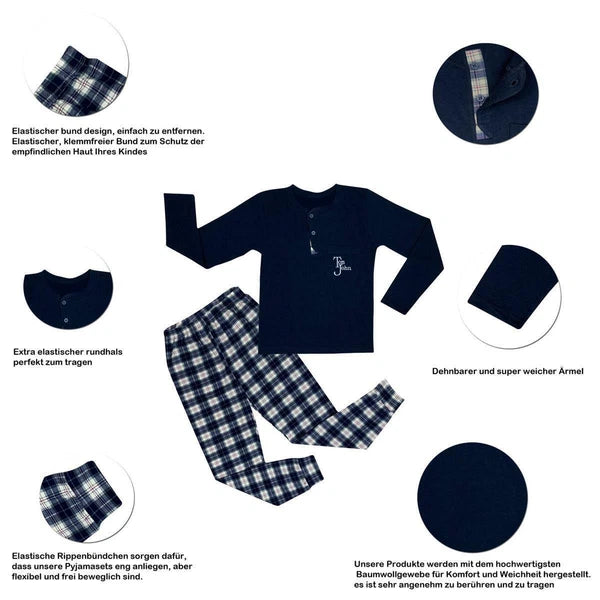 Boys Pajamas Cotton Set Two Piece Pajamas Home Suit Sleepwear-
