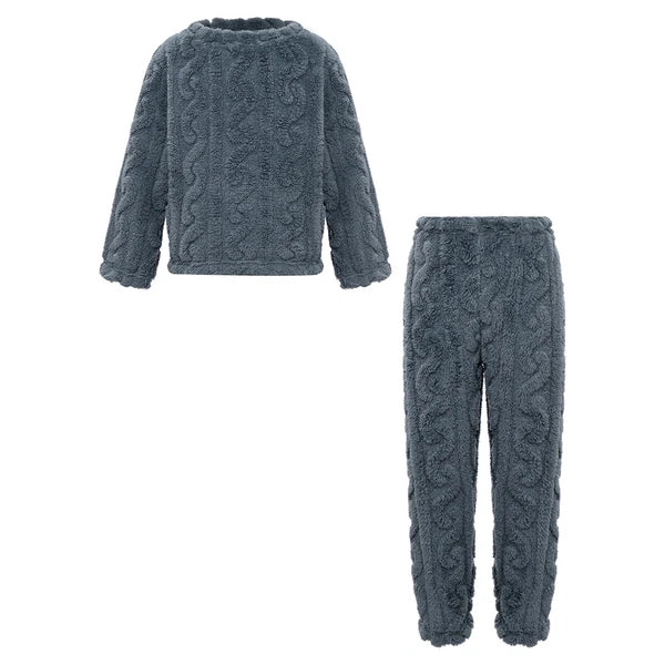 Kids Girls Set Nightwear Outfits Boys Pajamas Warm Winter Homewear Round Neck