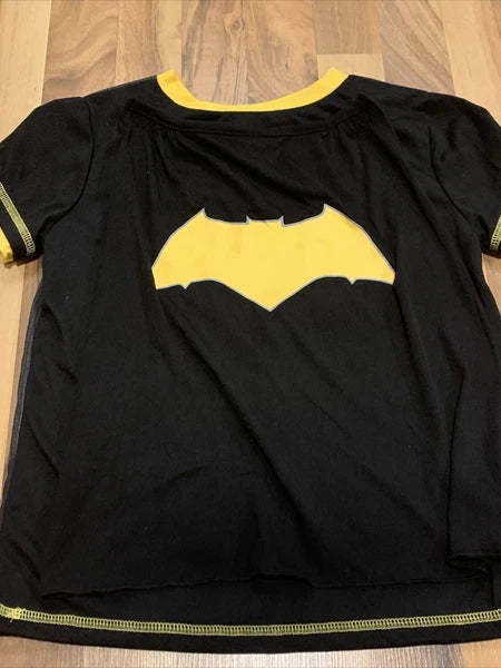 DC Comics Batman (Sz 7) Boys Character 3pc (Shirt, Pant, Cape) PJ Pajama Set