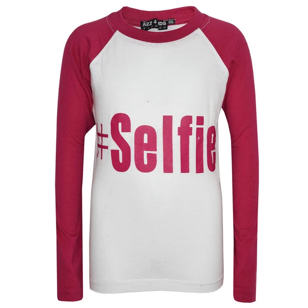 Kids Boys Girls PJ's " #SELFIE " Printed Stylish Pyjamas New Age 5-13 Years