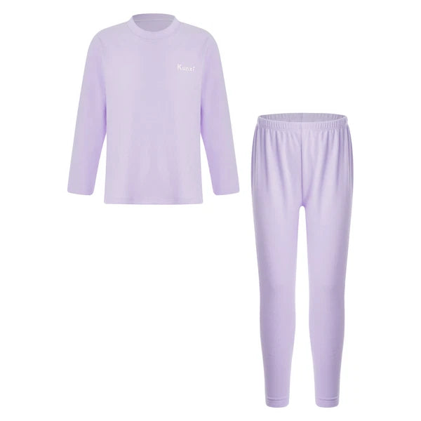 Kids Boys Girls Tees Elastic Top Pajamas Sleepwear Letter Print Set Thermal