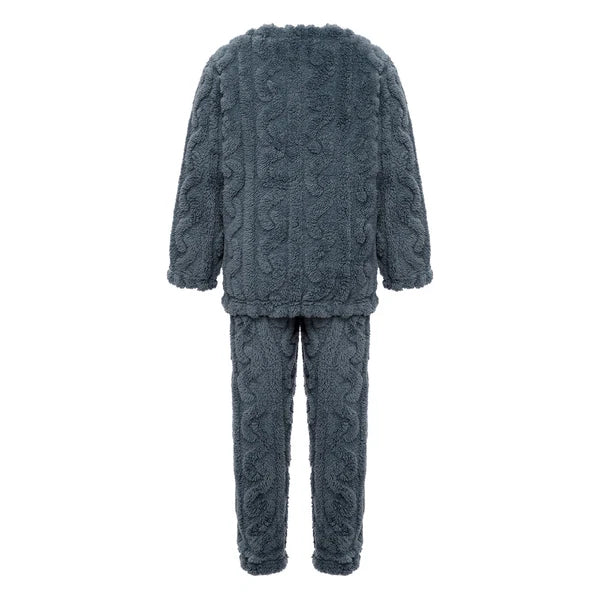 Kids Girls Set Nightwear Outfits Boys Pajamas Warm Winter Homewear Round Neck