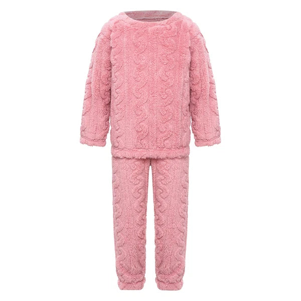 Kids Girls Set Nightwear Outfits Boys Pajamas Warm Winter Homewear Round Neck