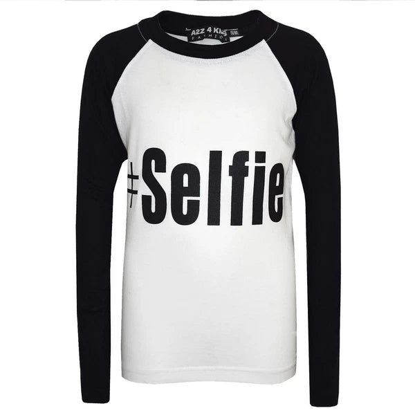 Kids Boys Girls PJ's " #SELFIE " Printed Stylish Pyjamas New Age 5-13 Years