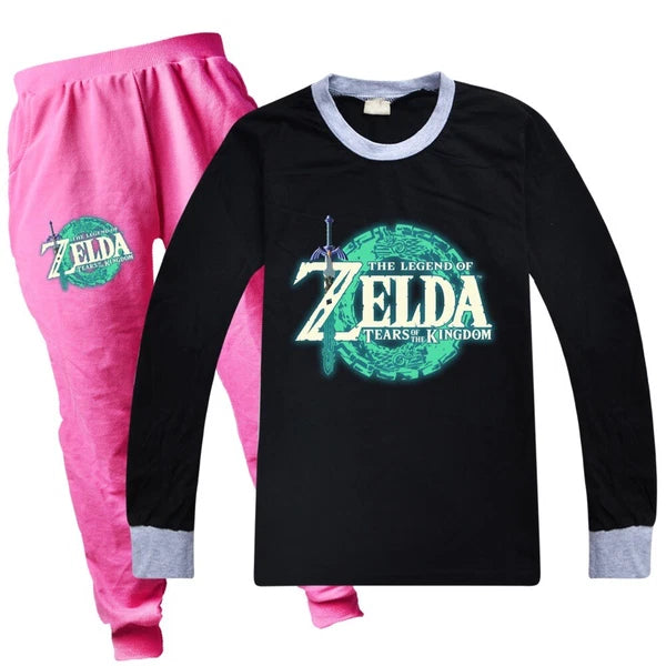 Children's Legend of Zelda Kingdom Tears T-shirt Top+Pants Pajama Set Gift