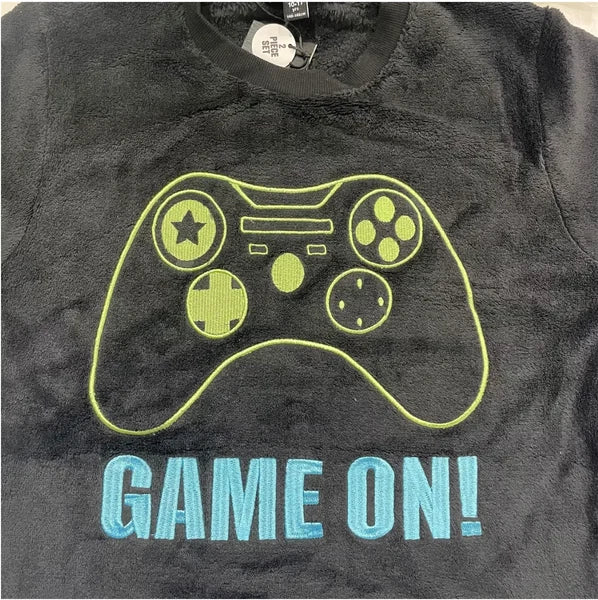 Boys Kids GAMING SOFT FLEECE PYJAMAS GAMER Top & Pants Pjs Set 6-15 Yrs