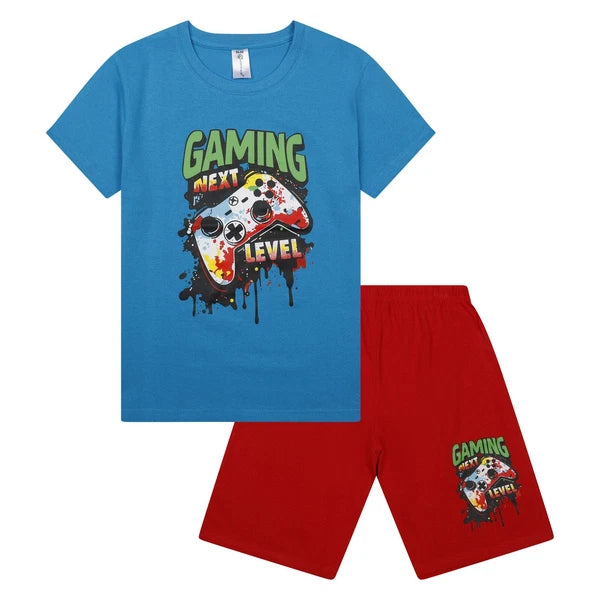 Boys Gamer Short Pyjama Set Kids Gaming Theme PJ Sets Nightwear 9 to 16 Years