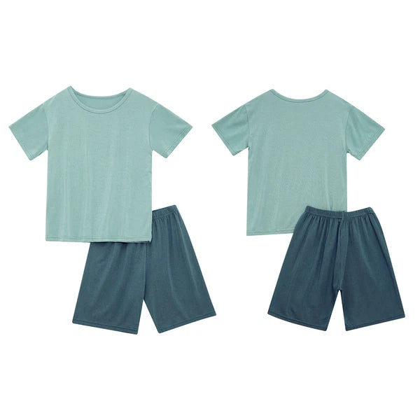 Kids Boys Girls Underwear T-shirt Pajama Set With Pants Nightwear Winter Tops