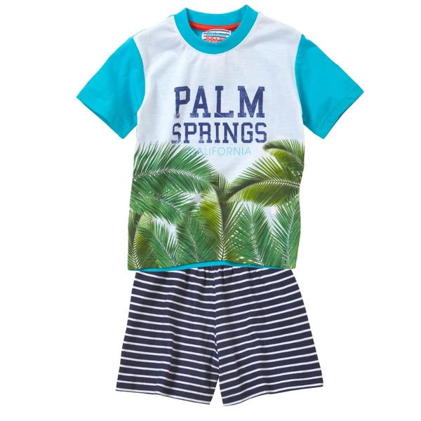 Boys Short Summer Pyjamas Dinosaur Shark Crocodile T-Rex Cotton 12mth-6yr Bedlam