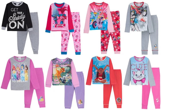Girls Luxury Character Pyjamas Infants Big Kids 2 Piece Pj Set Jammies Gift Size